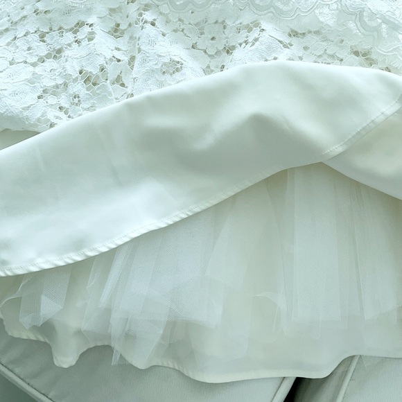 ALEXIS White Lace Ruffle V-Neck Mini Dress Women XS - Picture 6 of 6